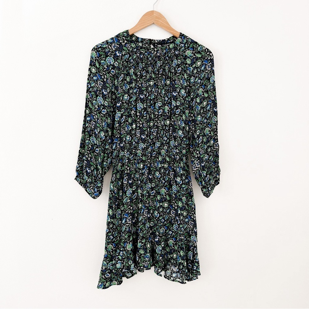Zara Mini Green Blue Dress Floral dress - Picture 1 of 7